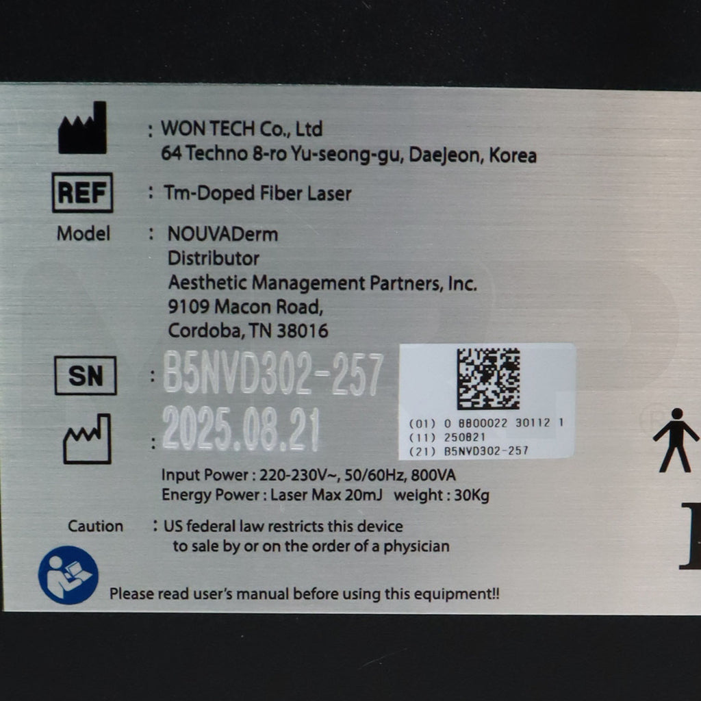 2025 Won Tech NOUVADerm Skin Restoration Laser System