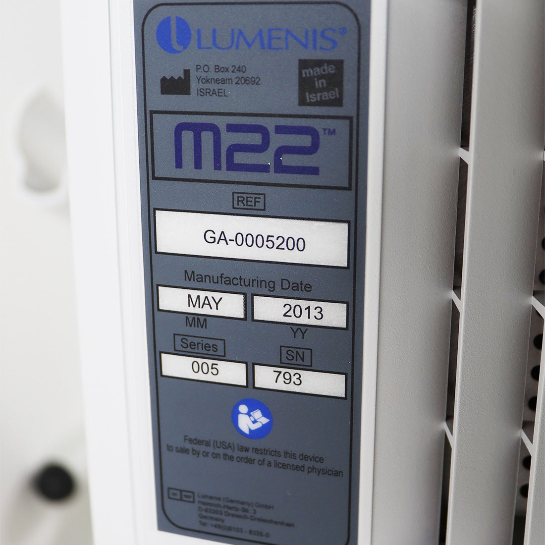 2013 Lumenis M22 Laser Universal IPL 1565 nm Acne Scar Skin Resurfacing System