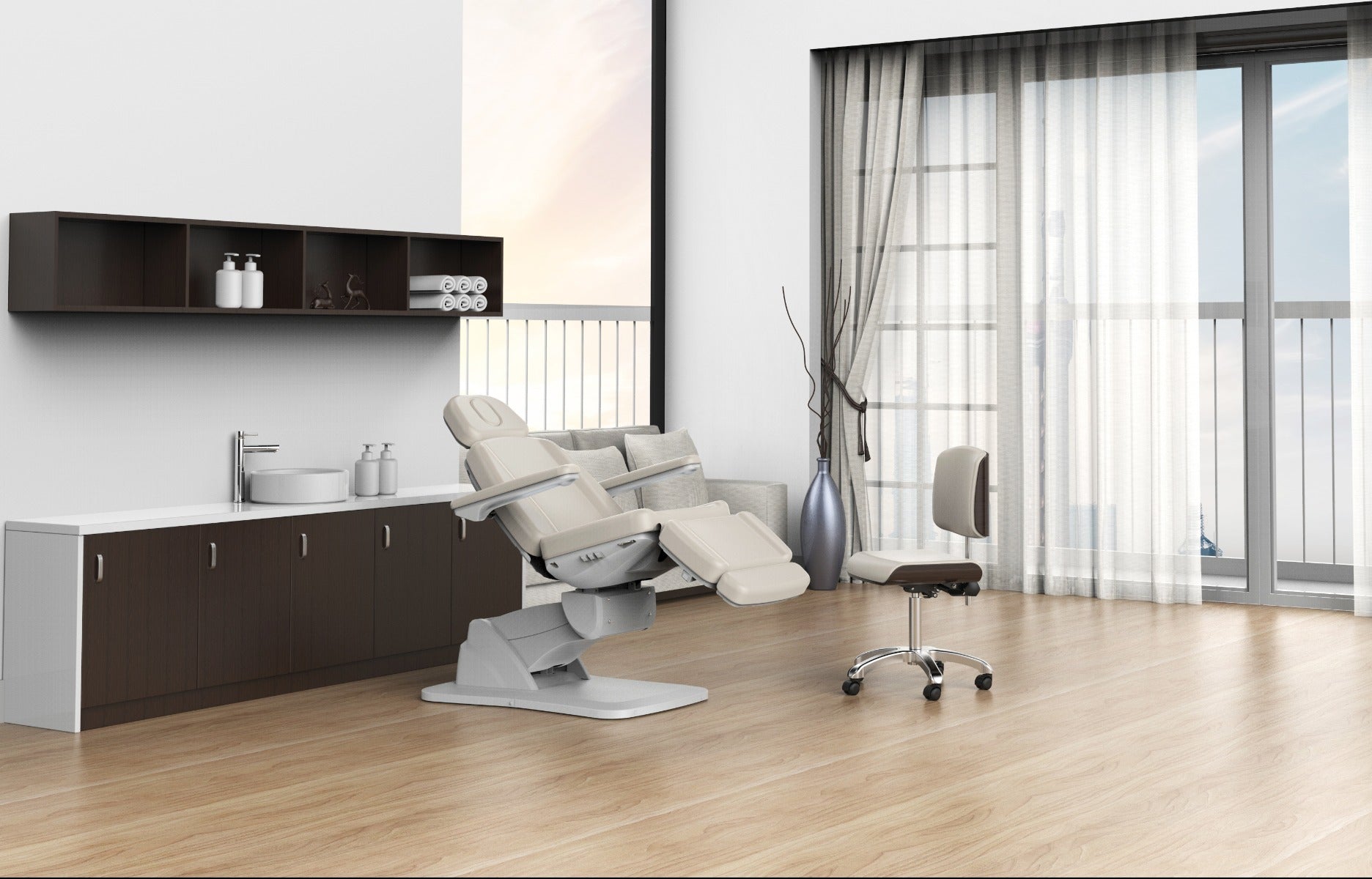 Silver Fox 2217B Exam and Treatment Chair -Light Beige