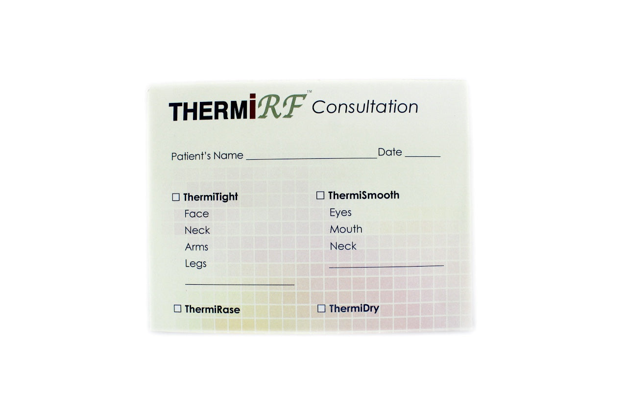 Thermi Aesthetics ThermiRF Consultation Treatment Record Forms Paperwork Office