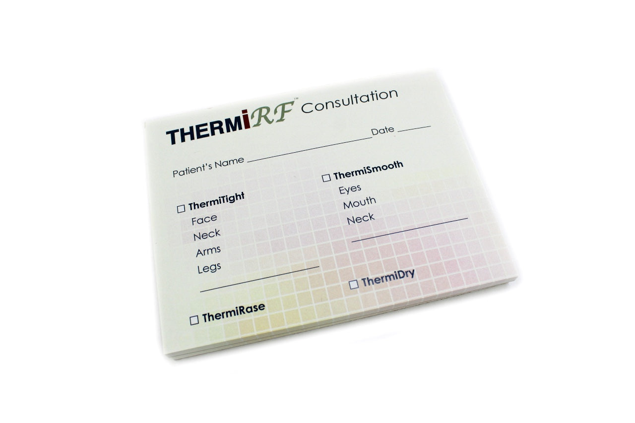 Thermi Aesthetics ThermiRF Consultation Treatment Record Forms Paperwork Office