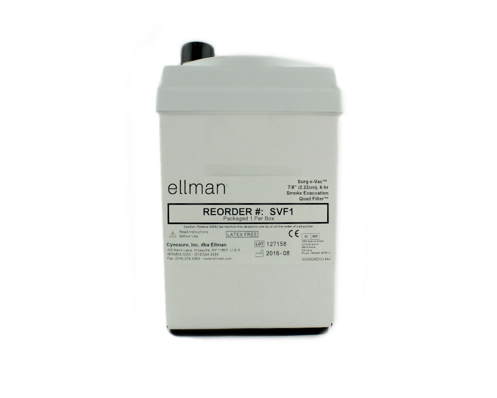 Surgical-e-Vac 7/8" (2.22cm), 6-hr Smoke Evacuation Quad Filter Ellman Cynosure