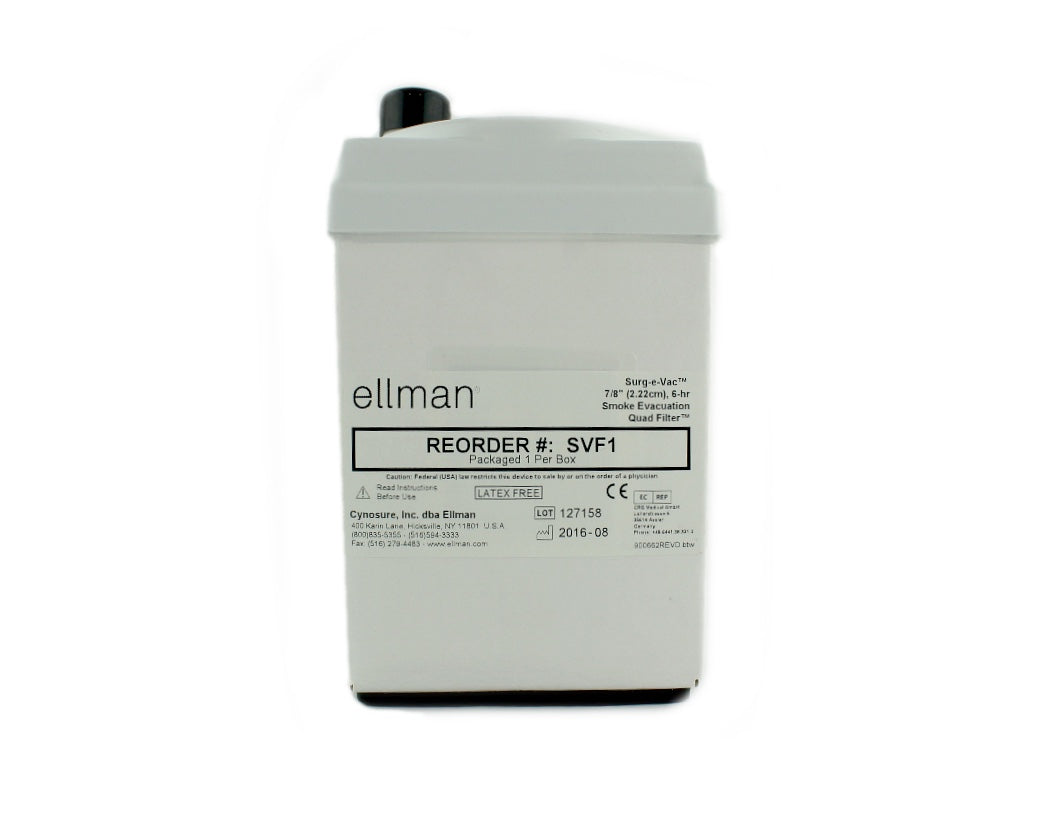Surgical-e-Vac 7/8" (2.22cm), 6-hr Smoke Evacuation Quad Filter Ellman Cynosure