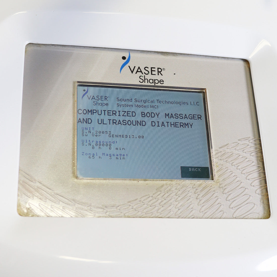 2003 Sound Surgical Vaser Shape MC1 Ultrasound Body Massage Cavitation Diathermy