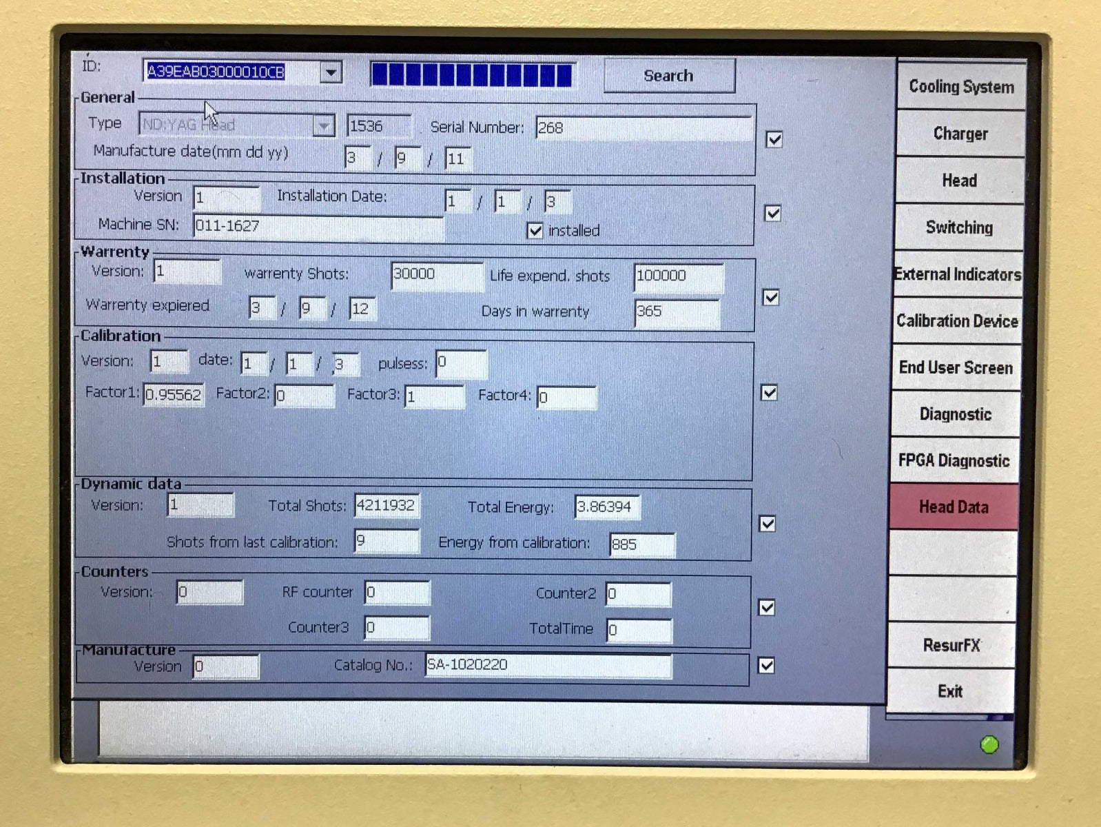 Lumenis M22 Multi Spot Nd YAG 1064nm Laser Handpiece HR Wrinkles Lesions 2011