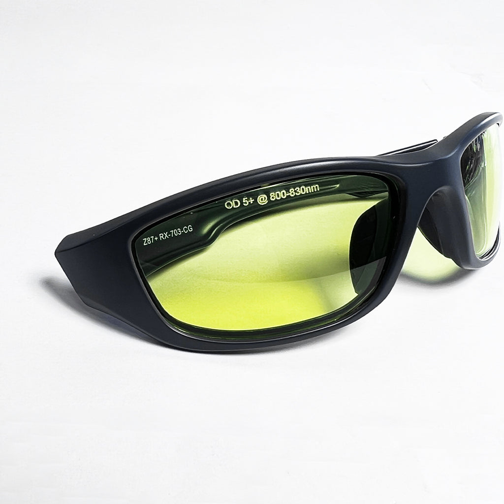 Sandstone Diode Laser Safety Glasses PPE Yellow Lens OD5 @ 810-823nm - Grey
