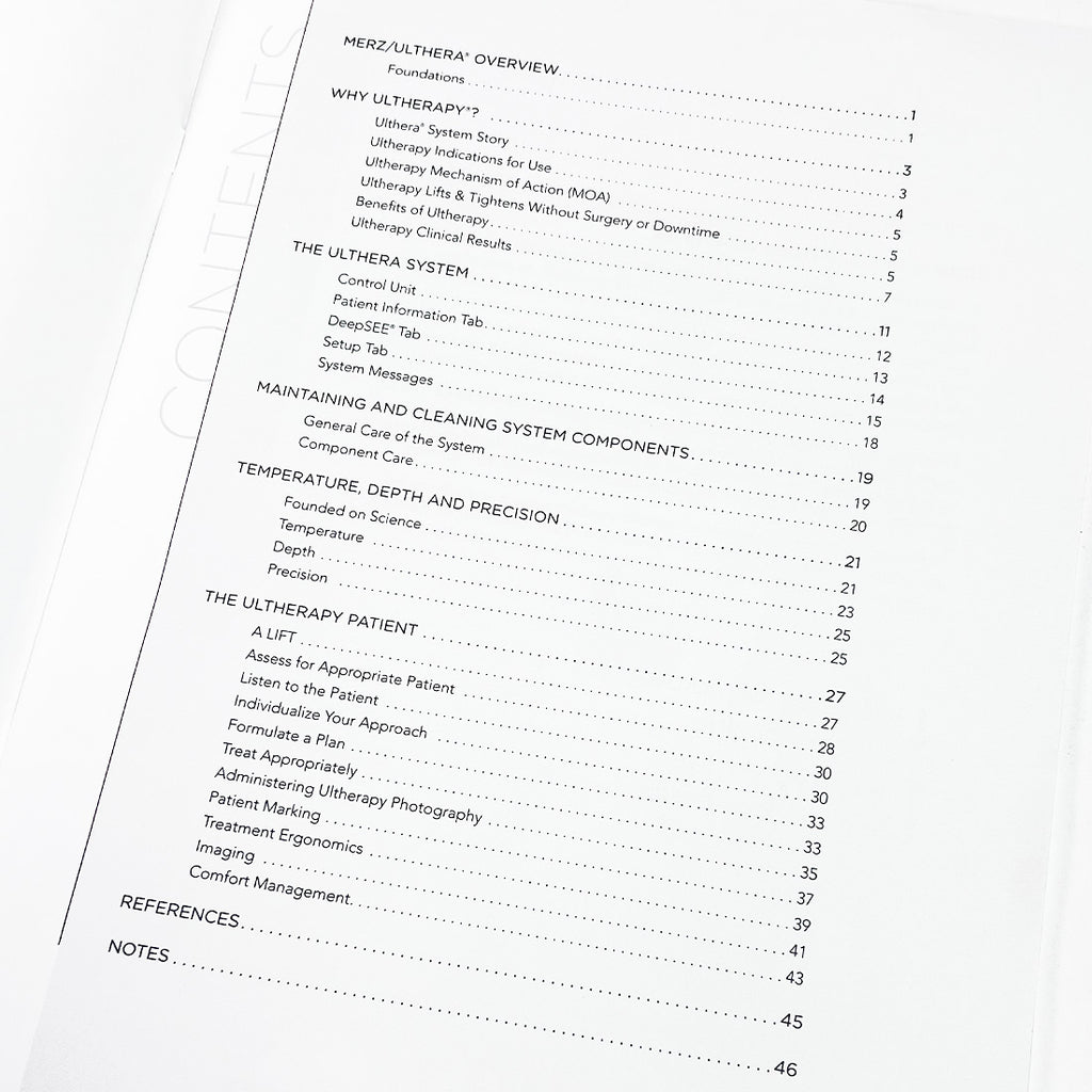 2017 Merz Ulthera Ultherapy Customer Training Guide Manual Book 1005835D