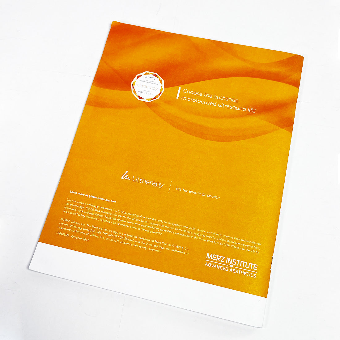 2017 Merz Ulthera Ultherapy Customer Training Guide Manual Book 1005835D