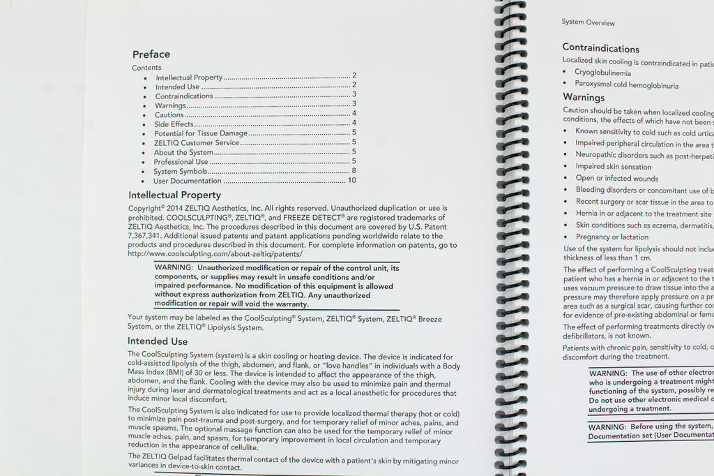 CoolSculpting System User Manual, Quick Start Guide and Troubleshooting Guide