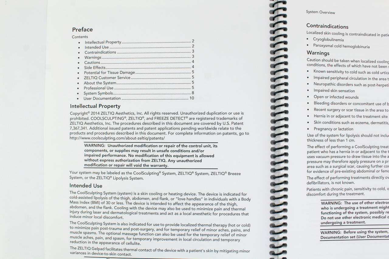 CoolSculpting System User Manual, Quick Start Guide and Troubleshooting Guide