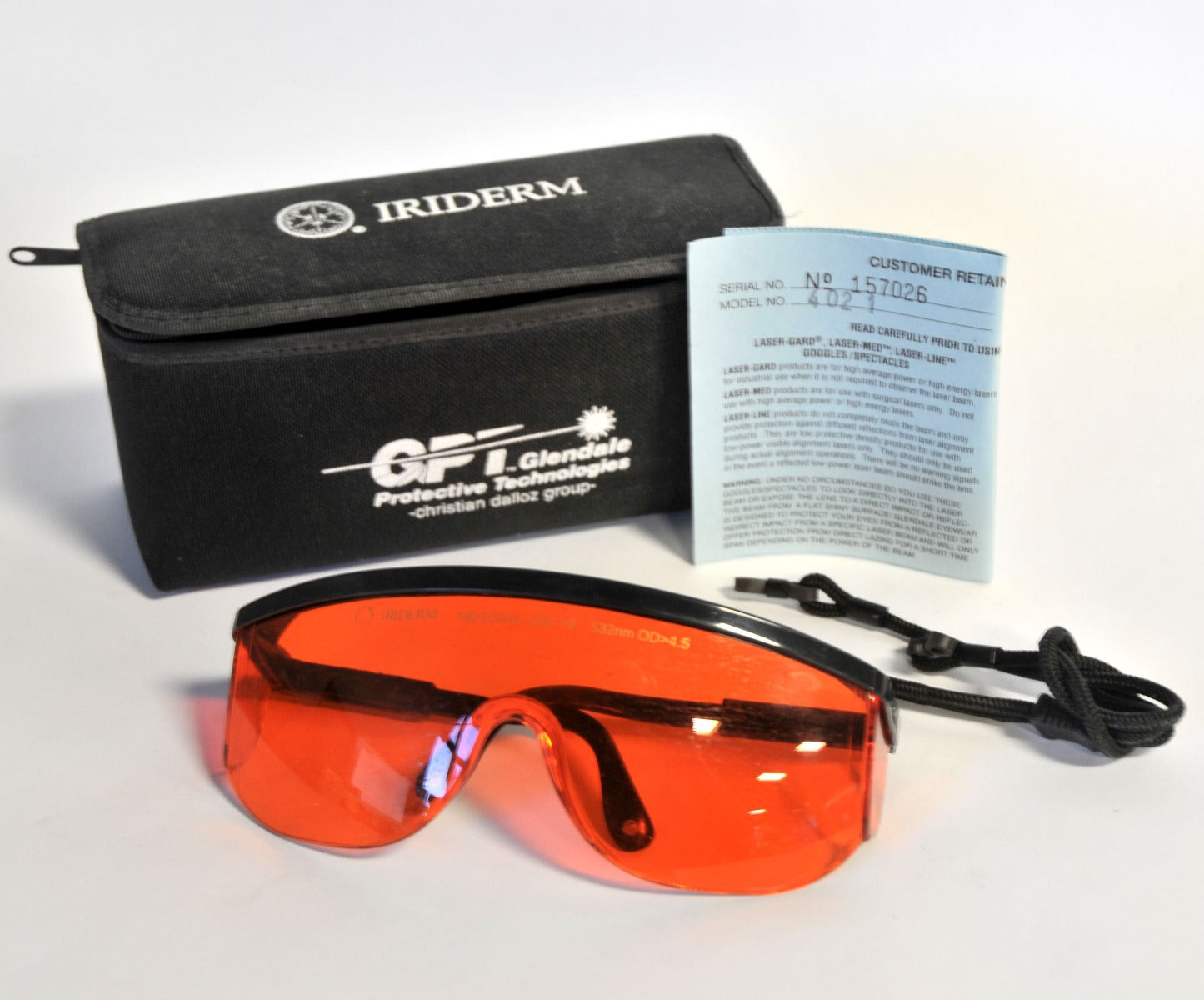 Iridex Laser Safety Glasses Iriderm DioLite 532nm Eyewear Goggles GPT Protection