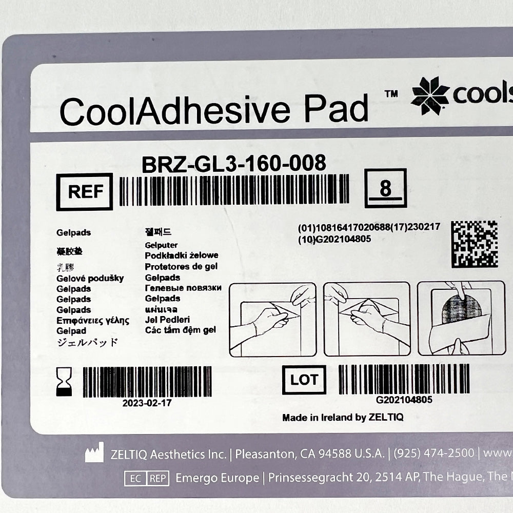 ZELTIQ BRZ-GL3-160-008 CoolSculpting CoolAdvantage CoolAdhesive Pads EXP 2023-02-17