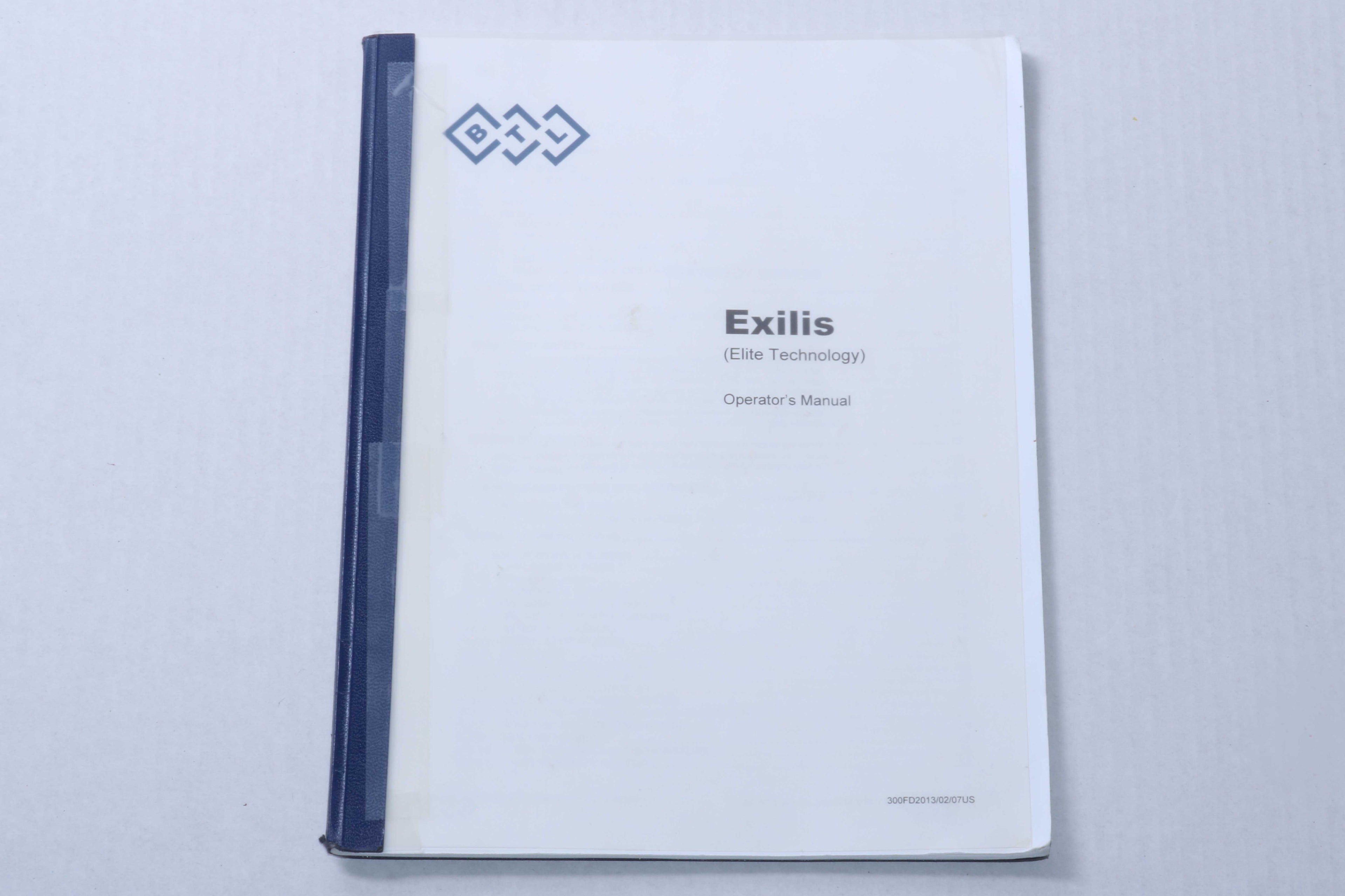 2013 BTL Exilis (Elite Technology) RF Fat Reduction Operator Manual 715-MANUS300