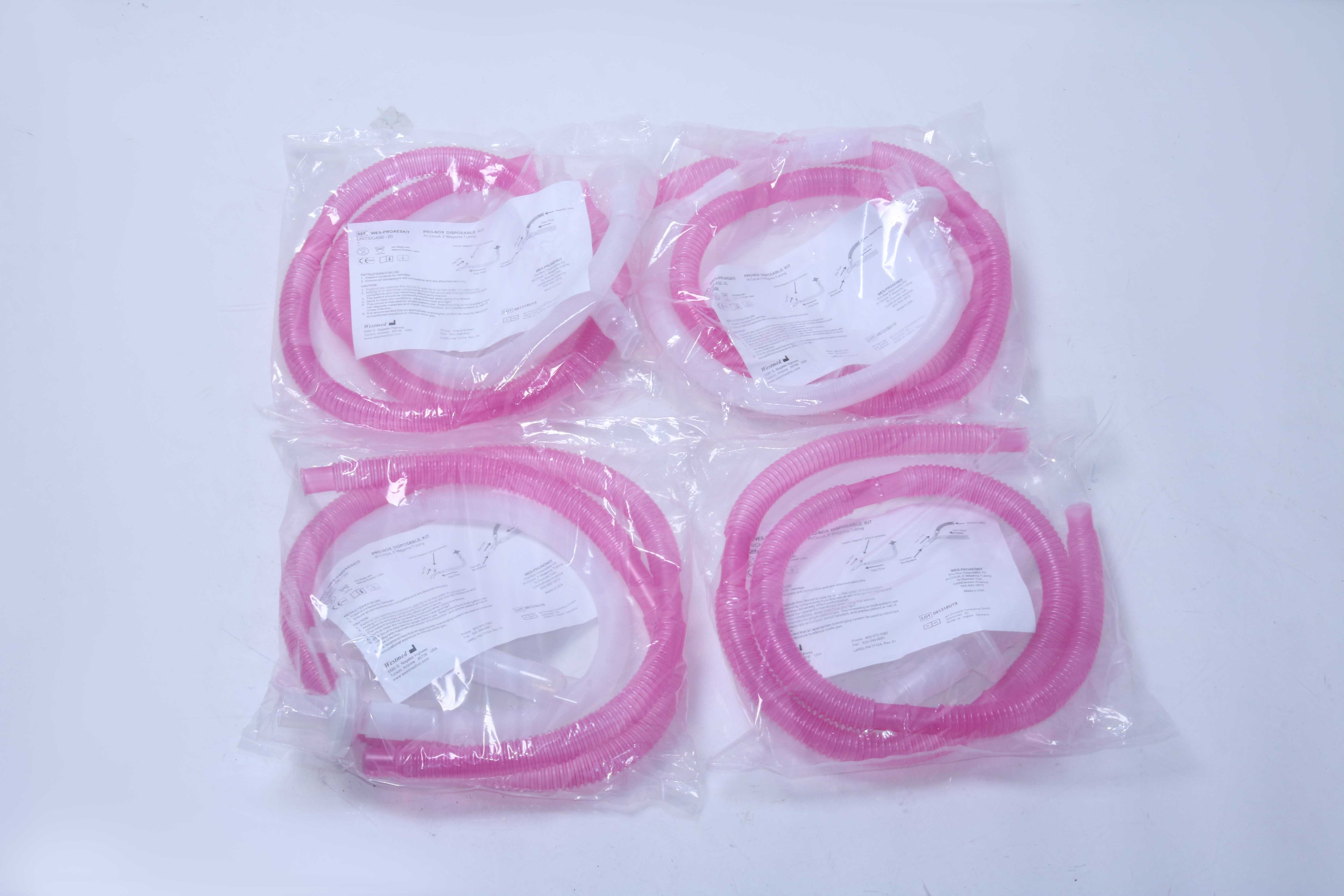 Westmed PRO-NOX Disposable Tubing Kit WES-PROAESKIT Pt Circuit 5' Magenta 4 Pack