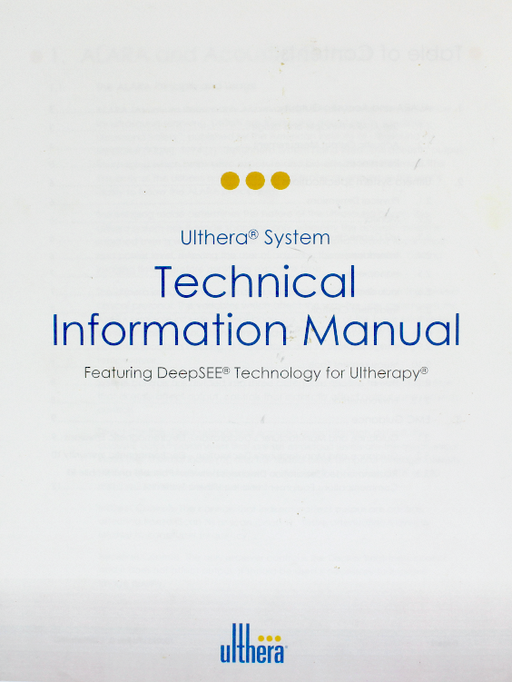 Ulthera System Instructions for Use Technical Information Manual Marking Stencil