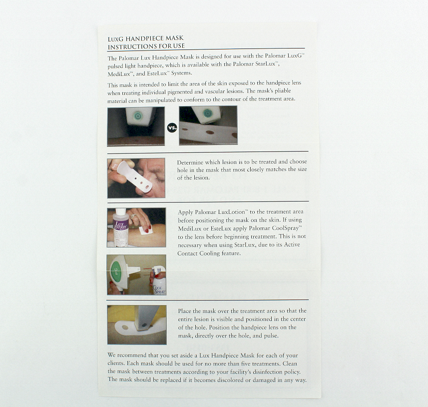 Cynosure Palomar Lux G Plastic Spot Mask LuxG Hand Piece Marker 1353-0150 5Masks