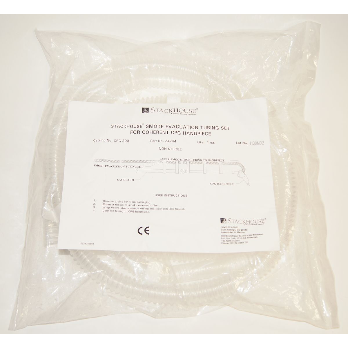 Stackhouse Smoke Evacuation Tubing Set Coherent UltraPulse CPG Handpiece 24244