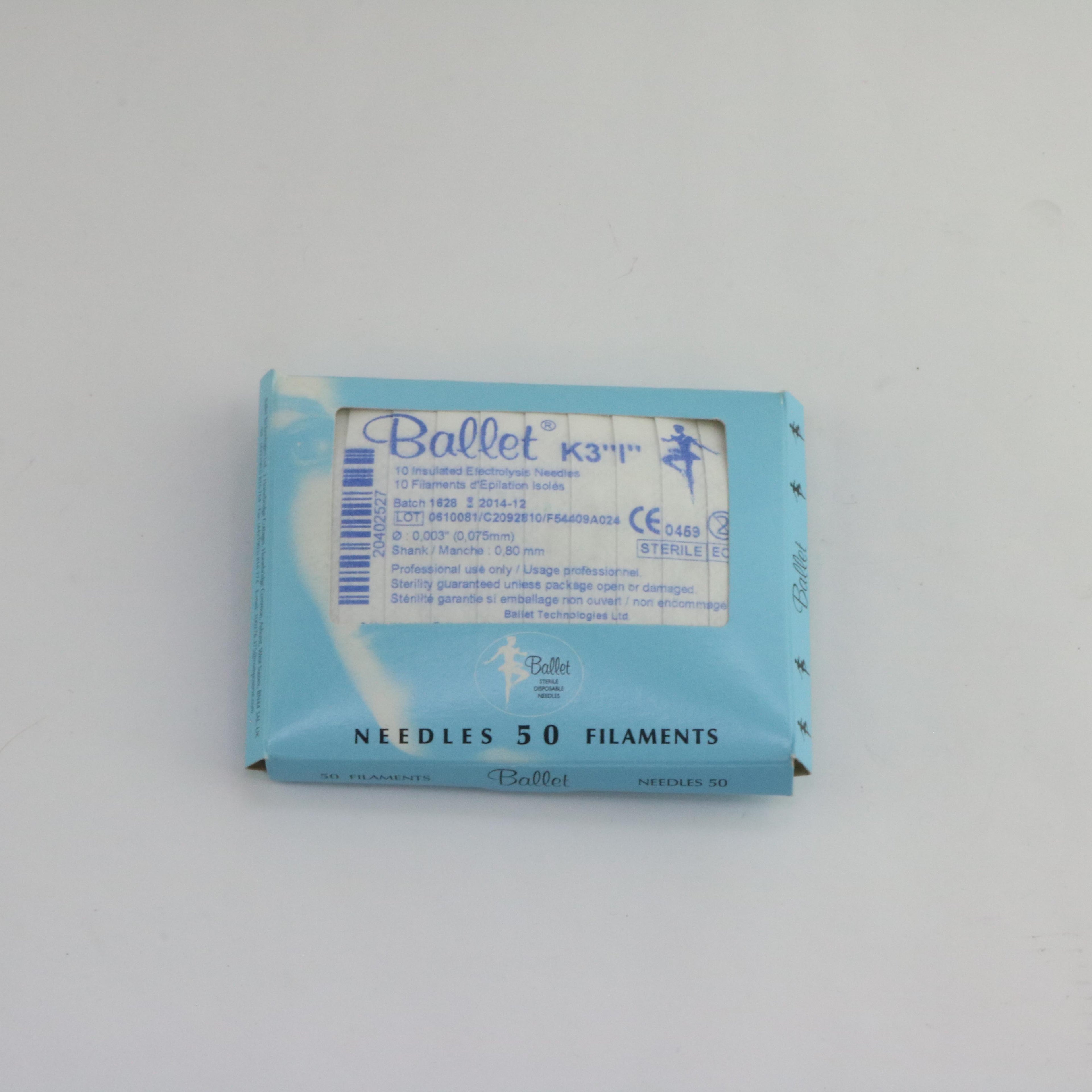 Ballet K3 I Insulated 0.075mm x 0.80mm Electrolysis Needle LOT OF 126 EXP 2014