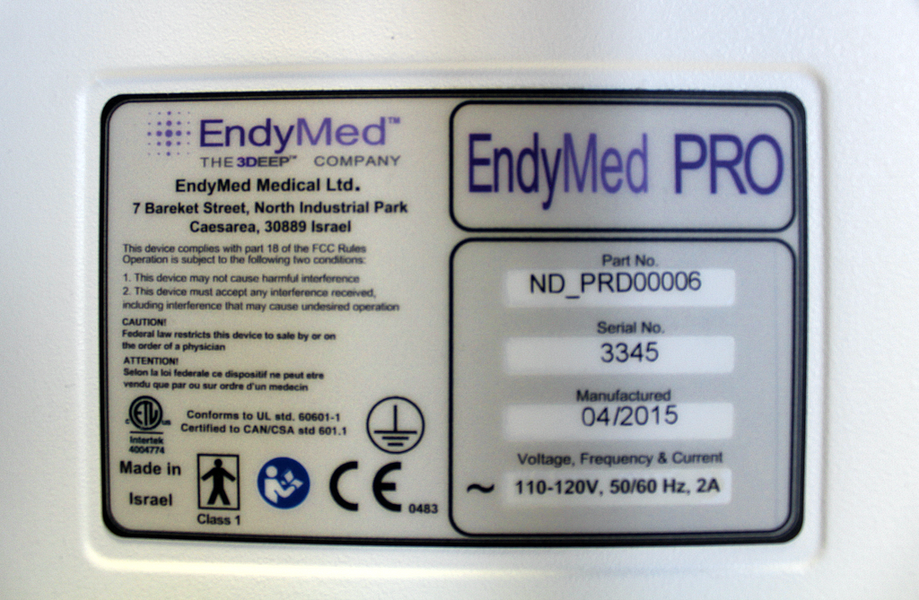 2015 EndyMed PRO 3DEEP RF Body Contour Skin Face Tightening Intensif Compatible