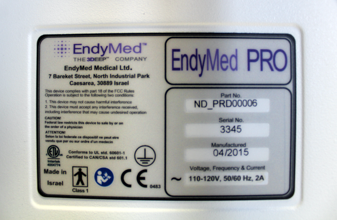 2015 EndyMed PRO 3DEEP RF Body Contour Skin Face Tightening Intensif Compatible