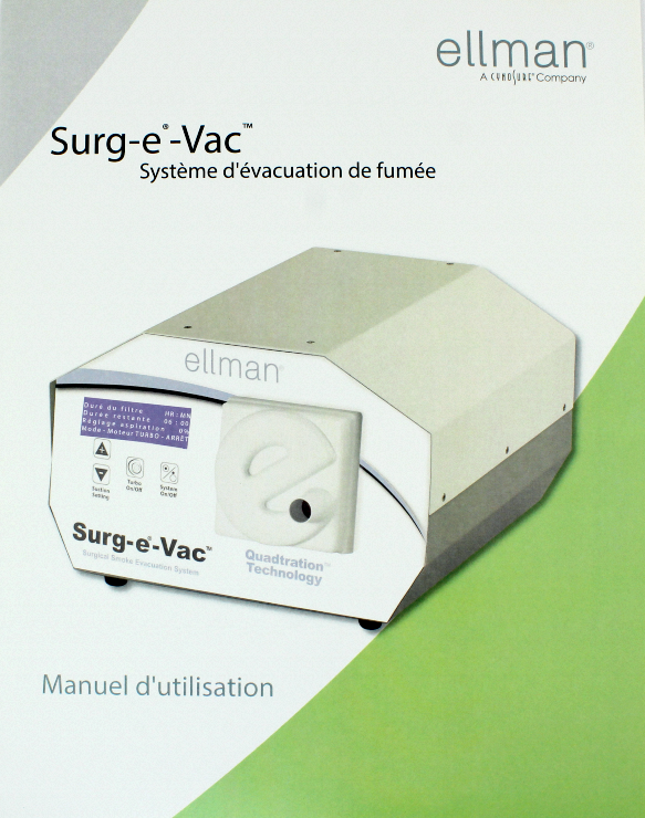 2015 Cynosure Ellman Surg-e-Vac Smoke Evacuator Operator Manual DIM-07-20 Rev. F