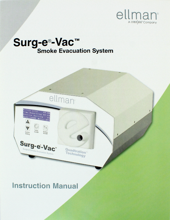 2015 Cynosure Ellman Surg-e-Vac Smoke Evacuator Operator Manual DIM-07-20 Rev. F