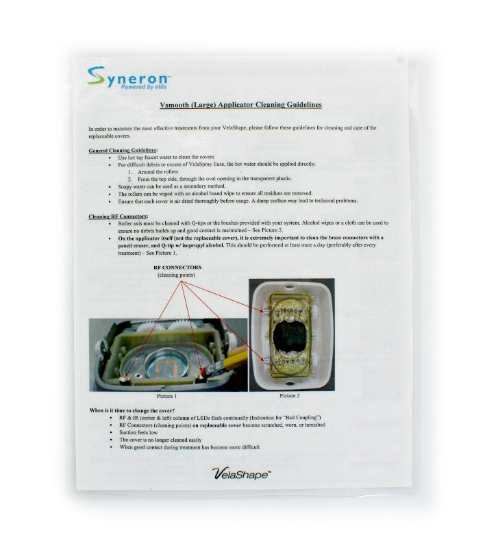 Syneron Velashape Vsmooth (Large) Applicator Cleaning Guidelines