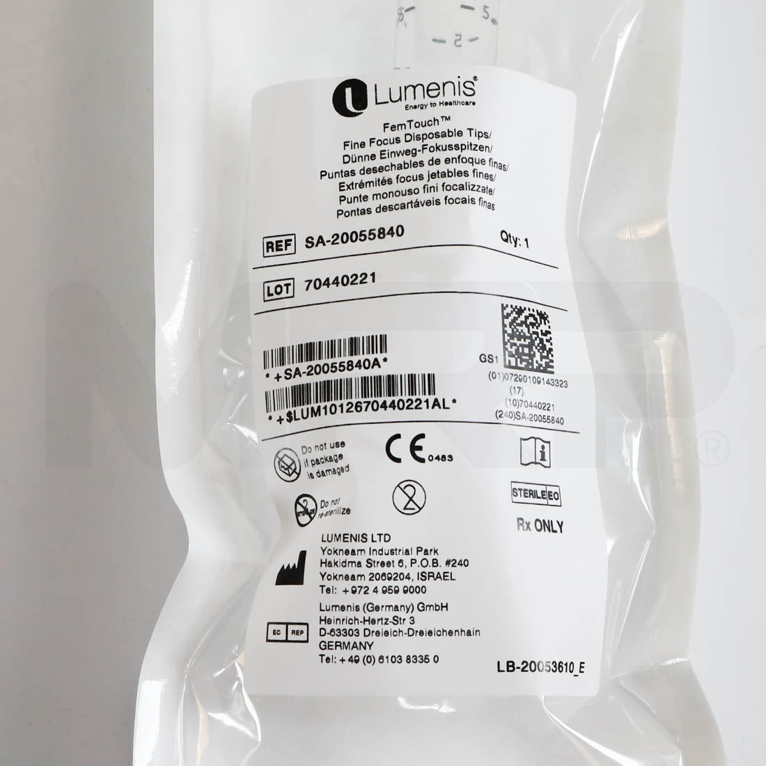 Lumenis FemTouch Fine Focus Disposable Tip Label