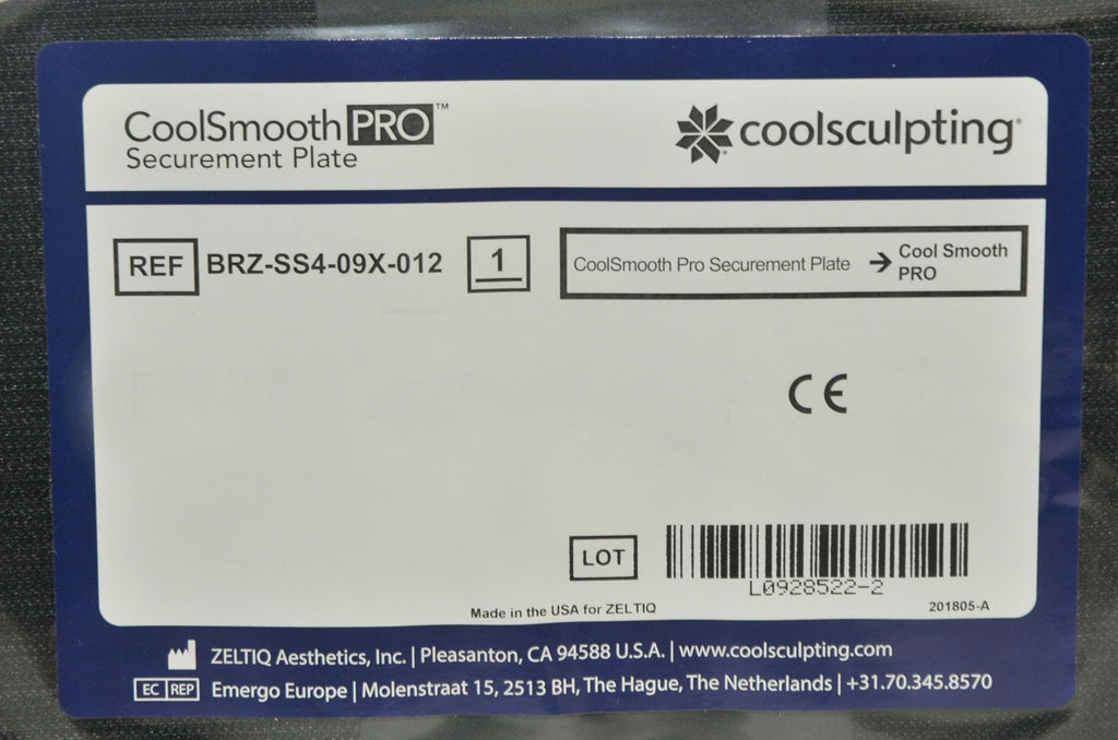 ZELTIQ CoolSculpting CoolSmooth PRO Securement Plate BRZ-SS4-09X-012 CoolSculpt