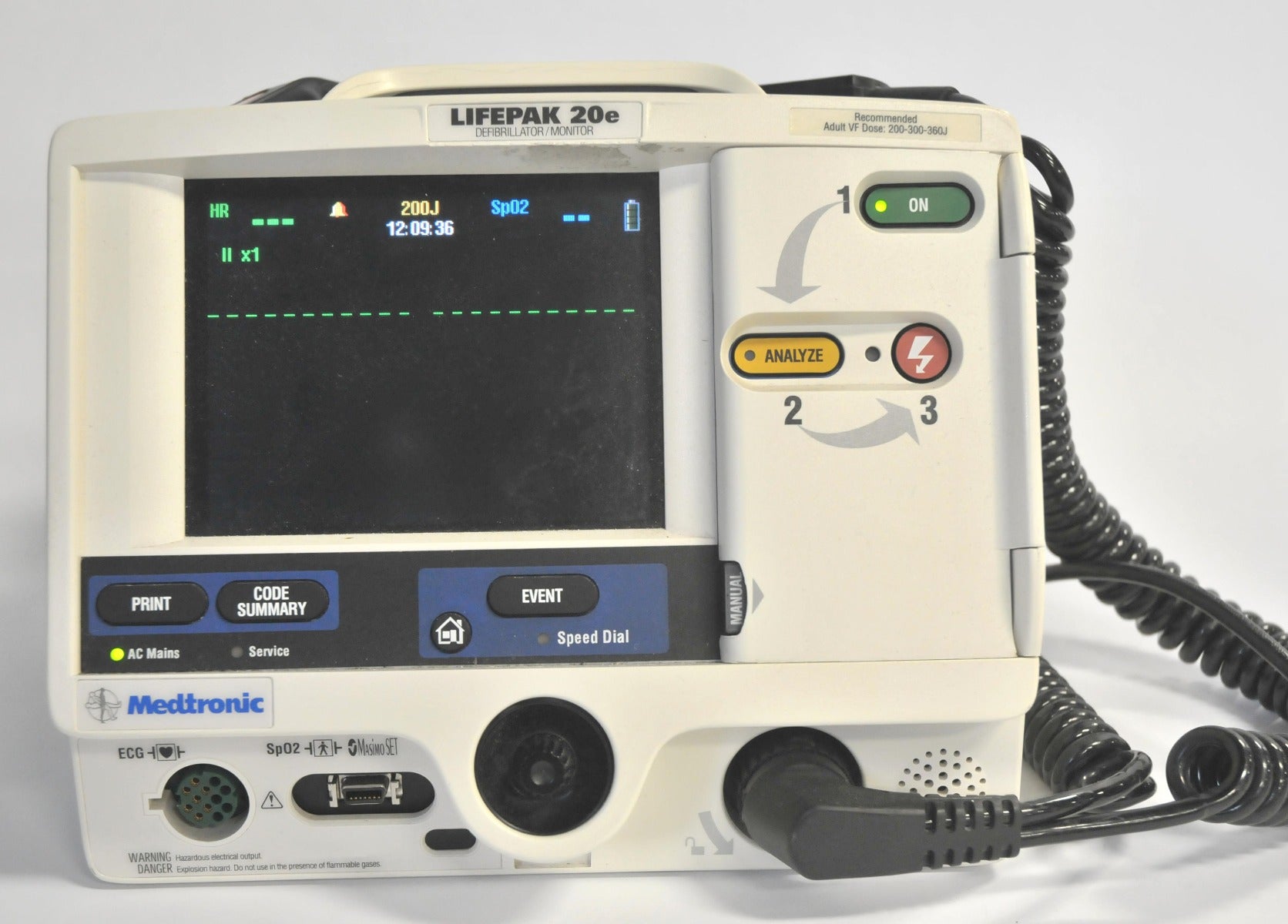 Medtronic LIFEPAK 20e Defibrillator Monitor Portable APEX Sternum Paddle Printer