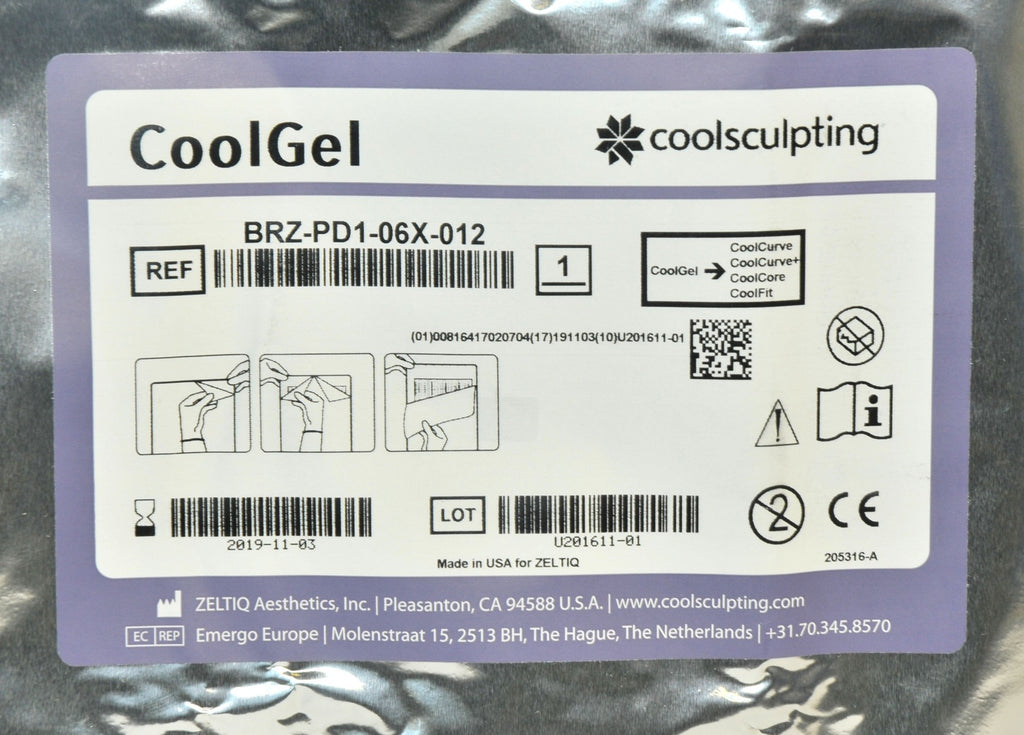 ZELTIQ CoolSculpting CoolGel BRZ-PD1-06X-012 CoolSculpt EXP 2019 x12 Pcs
