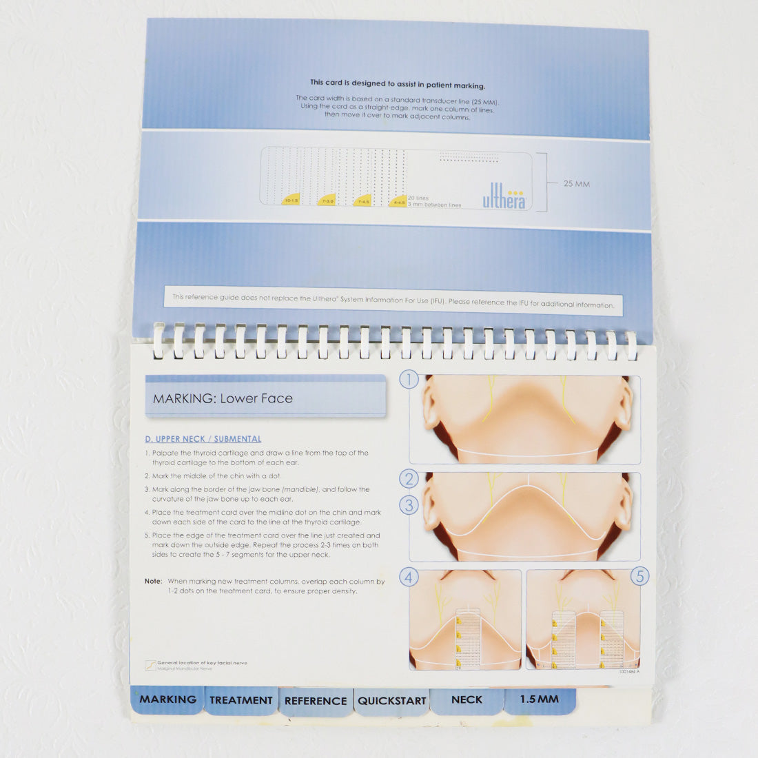 Ulthera Ultherapy Face and Neck Treatment Guideline Manual Booklet 1001757-A