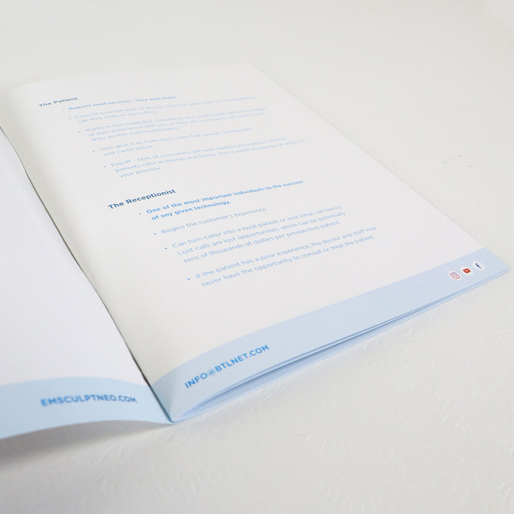 BTL Aesthetics EMSCULPT Phone Consultation User Guide Manual Training Booklet