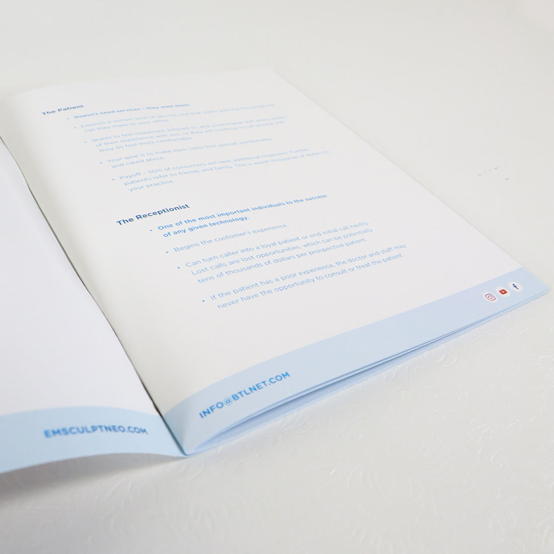 BTL Aesthetics EMSCULPT Phone Consultation User Guide Manual Training Booklet