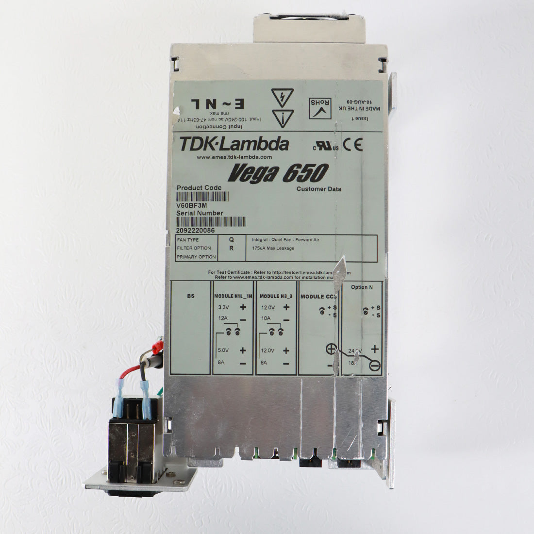 Fraxel TDK Lambda Vega 650 Power Supply V60BF3M 650W HVPS Parts As Is