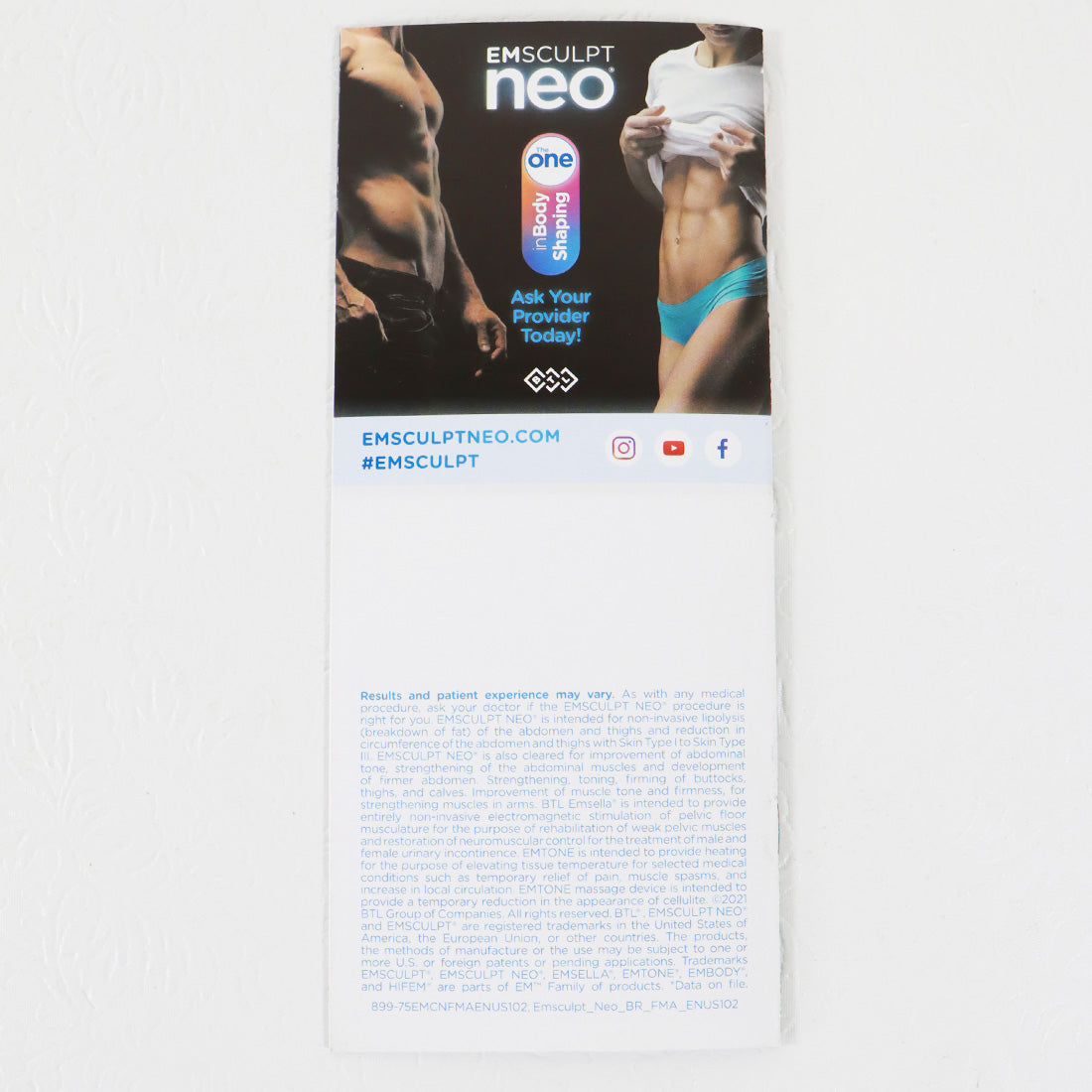 BTL EMSculpt NEO "The One in Body Shaping" Pamphlets Marketing Case - 63 Pack