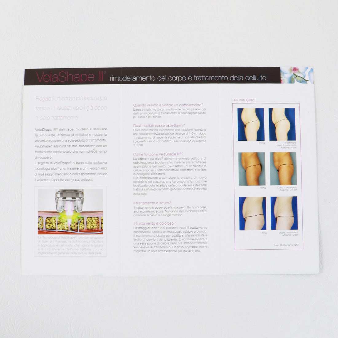 Syneron Candela VelaShape III Before and After Reference Guide Italian