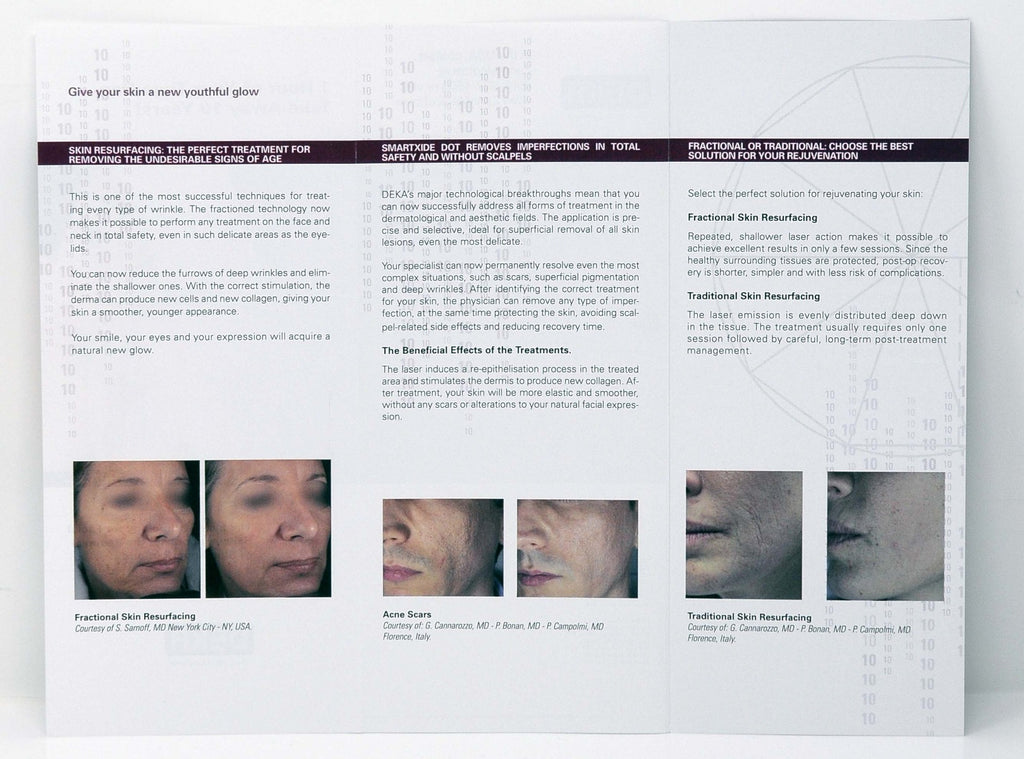 Zarin DEKA SMARTXIDE DOT BROCHURE Skin Resurfacing Acne Office Marketing x50 Pcs
