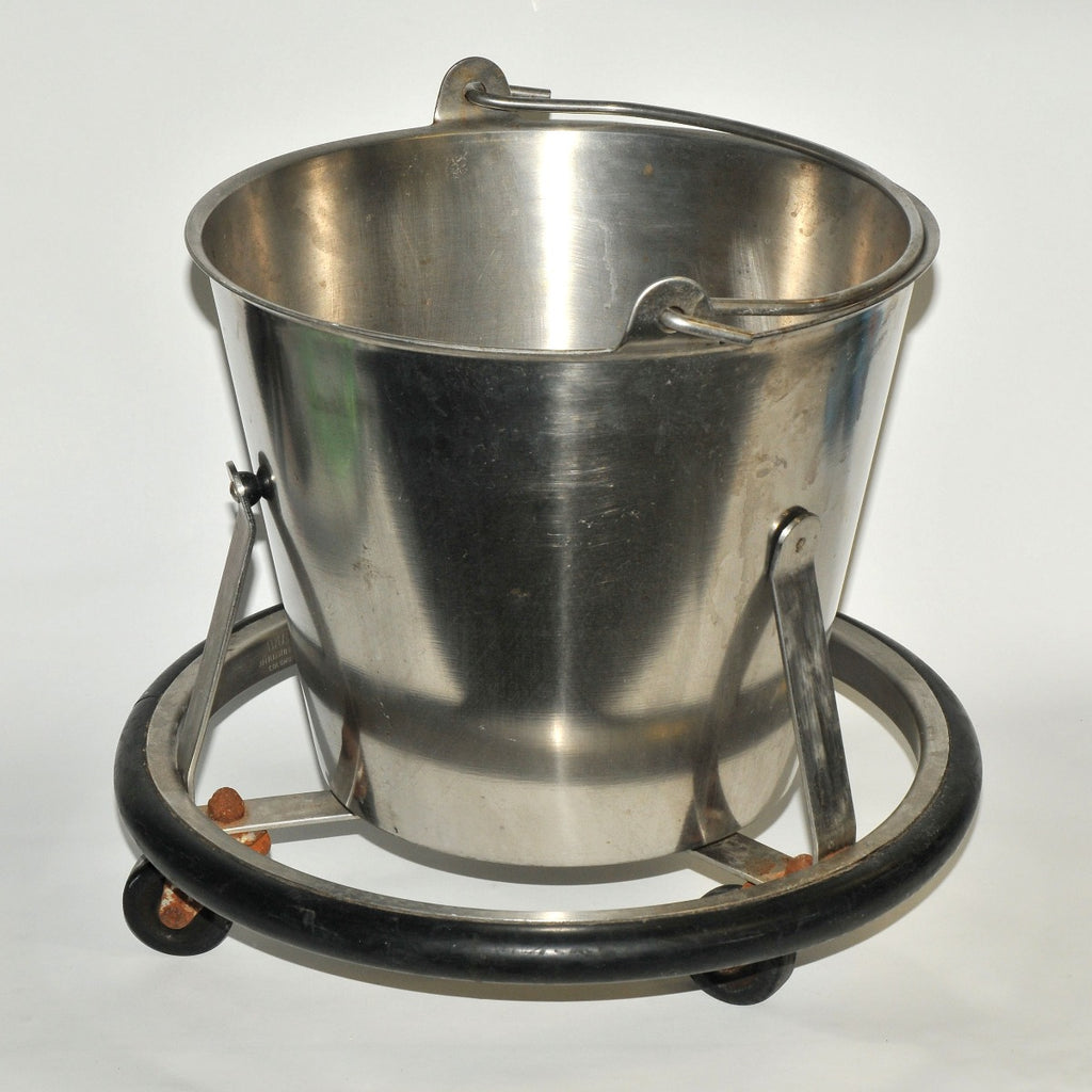 3 Wheel Kick Bucket 12 Qt Wilson Hospital Products Heavy Duty Stainless Steel