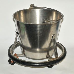 3 Wheel Kick Bucket 12 Qt Wilson Hospital Products Heavy Duty Stainless Steel