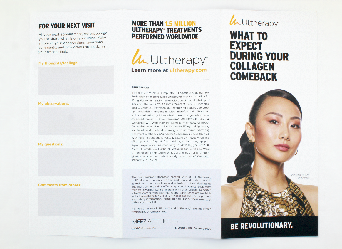Ulthera Ultherapy What To Expect During Your Collagen Comeback Brochure 25 Pack