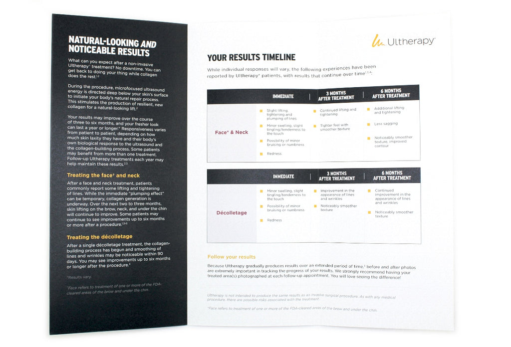 Ulthera Ultherapy What To Expect During Your Collagen Comeback Brochure 25 Pack