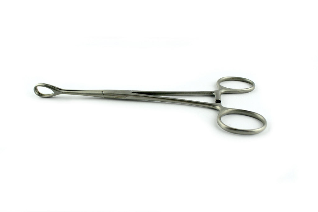 Tiemann Sponge Forceps Straight 7" Stainless Steel Self-Locking Serrated Tip