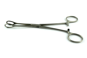 Tiemann Sponge Forceps Straight 7" Stainless Steel Self-Locking Serrated Tip