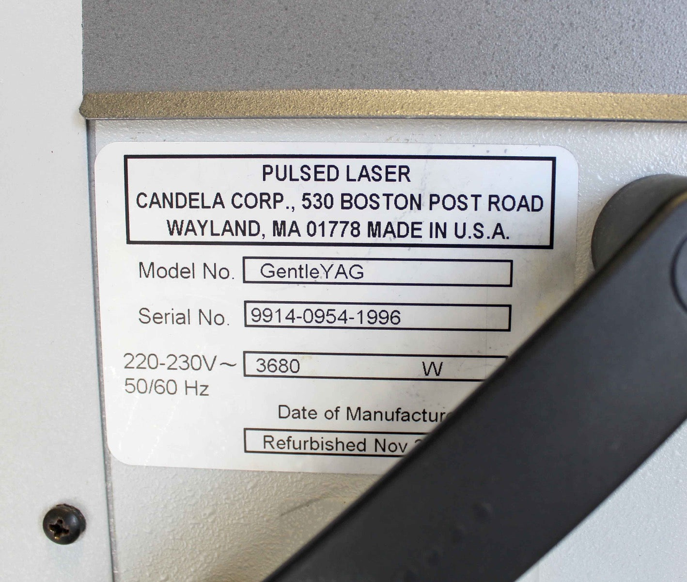 Candela GentleYAG Laser 1064 Hair Vein Removal with 2 HP Gentle YAG HR & SRT