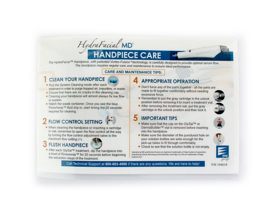 HydraFacial MD Handpiece Care and Maintenance Tips P/N:19463-B