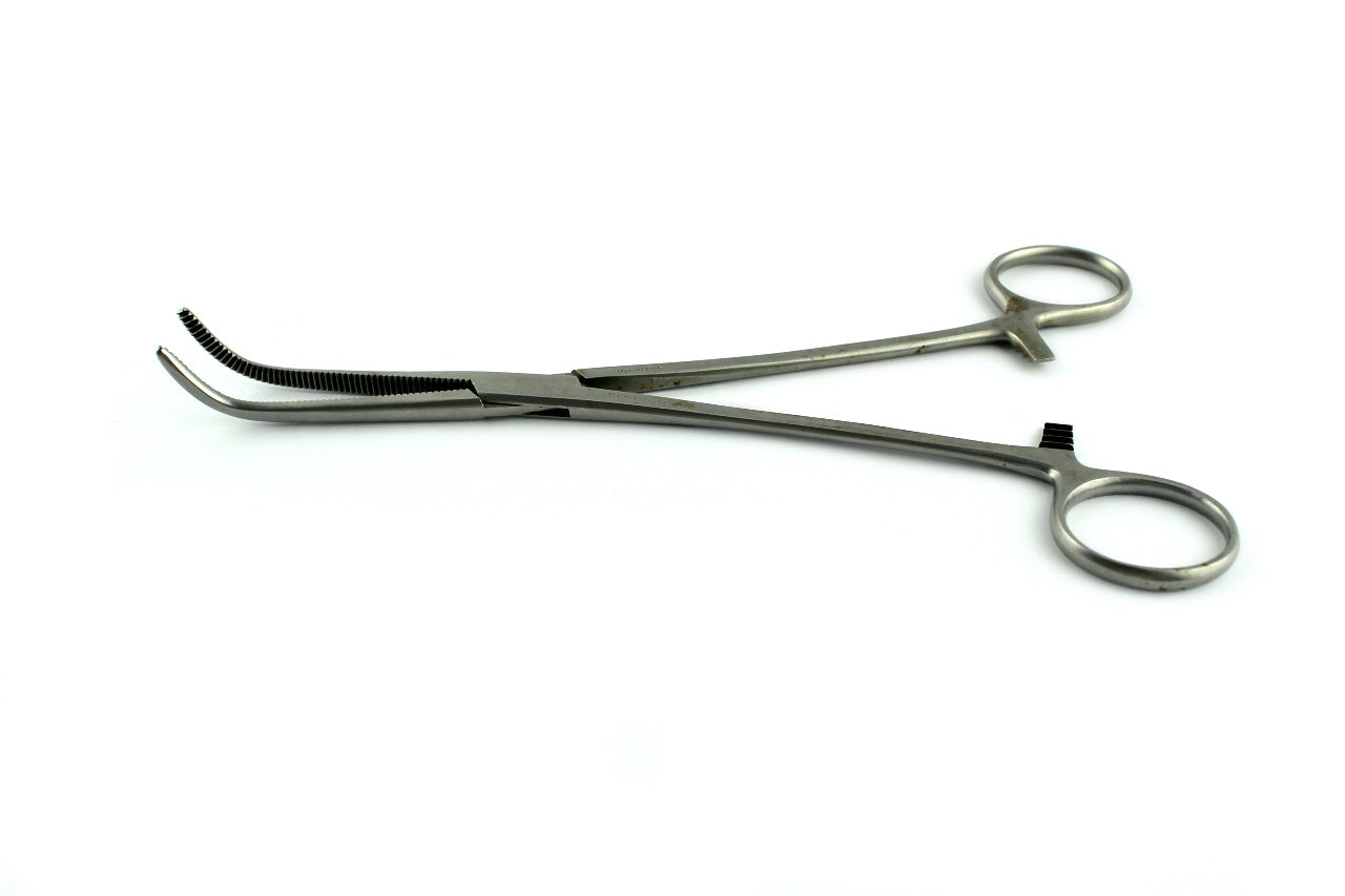Curved Hemostatic Forceps 8" Stainless Steel Clamp Scissors Tool Locking Handle