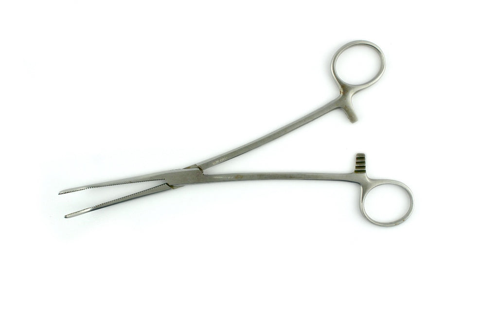 Curved Hemostatic Forceps 8" Stainless Steel Clamp Scissors Tool Locking Handle