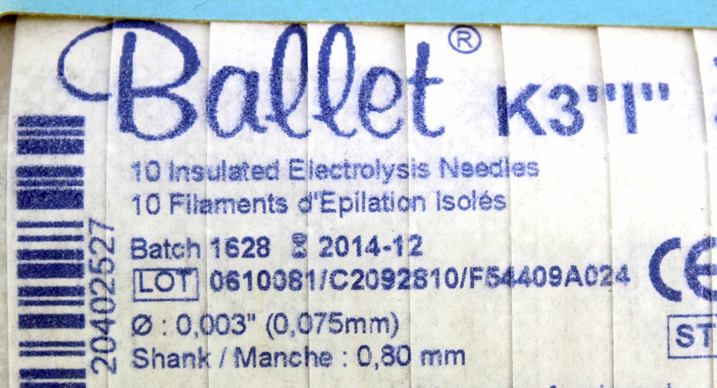 Ballet K3 "1" Insulated Electrolysis Needles Filaments Thermolysis K Shank LOT 125
