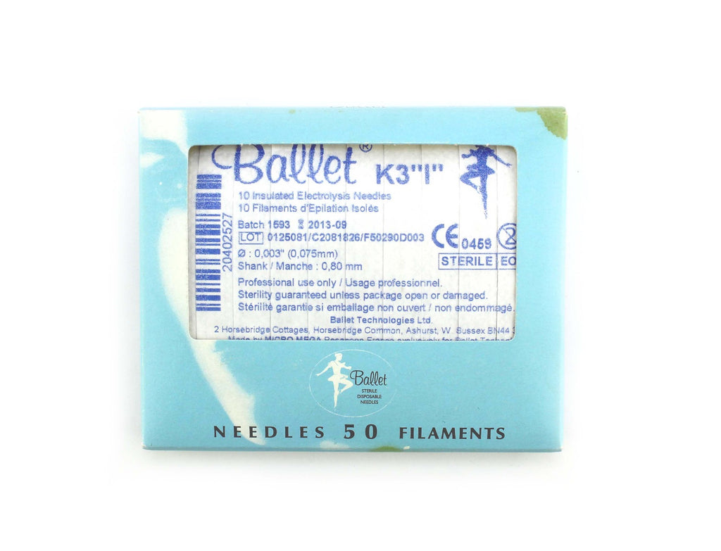 Ballet K3 "1" Insulated Electrolysis Needles Filaments Thermolysis K Shank LOT 40